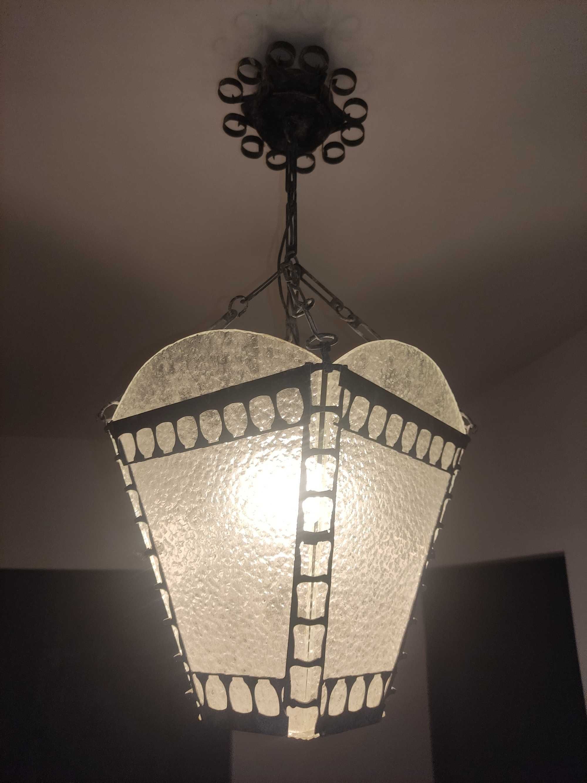 Lampa sufitowa, żyrandol, plafon oświetlenie PRL