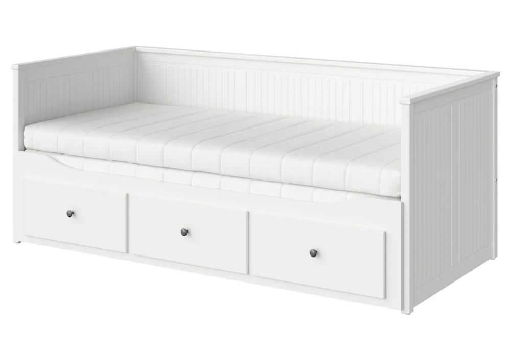 HEMNES Cama individual/ dupla com 2 colchões Moshult