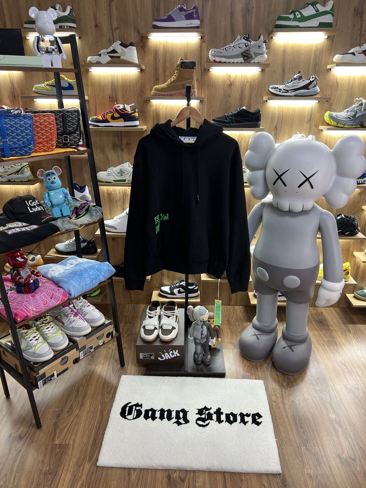 Худі Off-White Green Arrow Skate Print Black