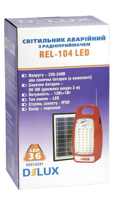 Ліхтар Delux REL-104 (6V4,5Ah) 36 LED 12W+1W 1000lm
