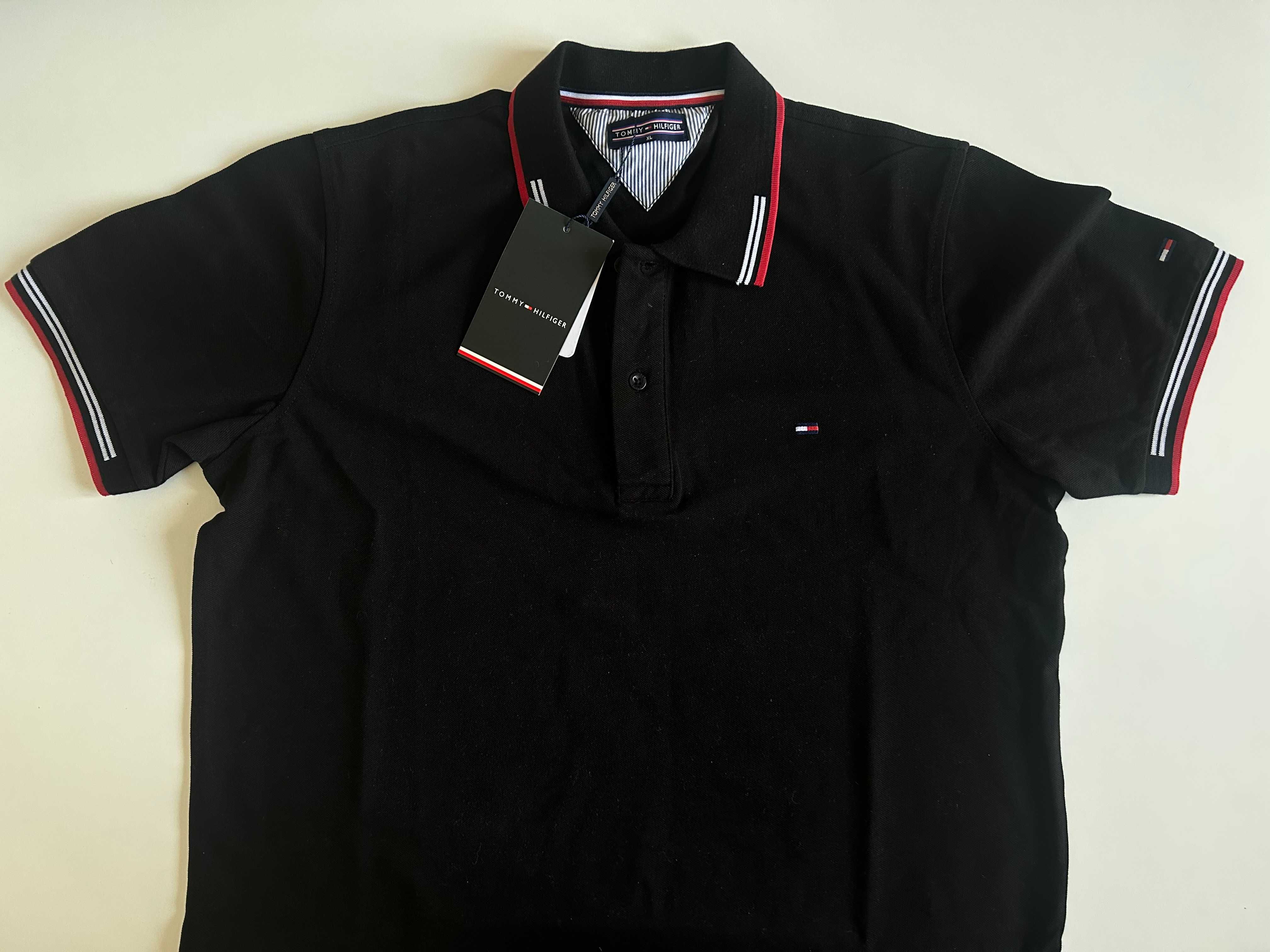 Polo Tommy Hilfiger czarne nowe / Tommy Hilfiger Polo czarne rozmiar L