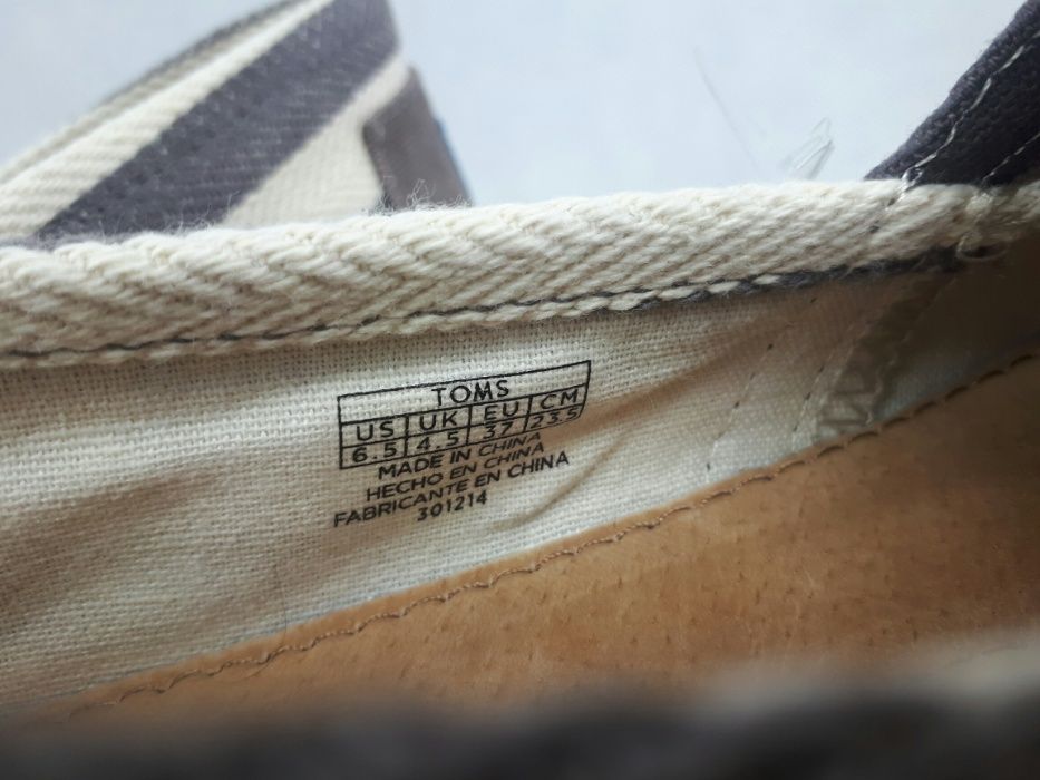 Espadryle TOMS dk grey stripe uniwersity em classic a eu37
