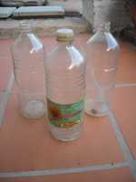 Conjunto garrafas vidro antigas litro forma original - oleo Mucai