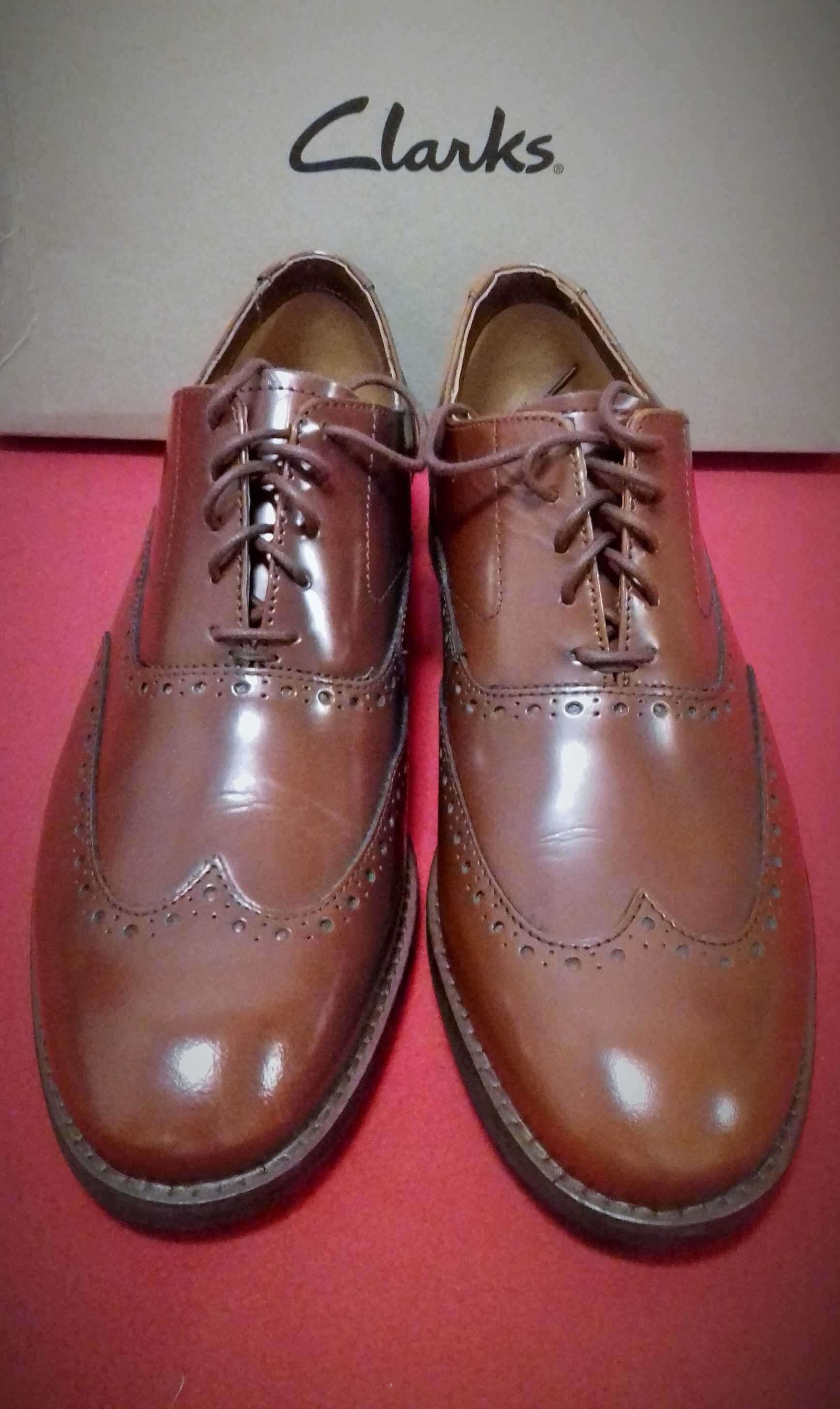Nowe 41 Clarks Edward Walk British Tan Leather