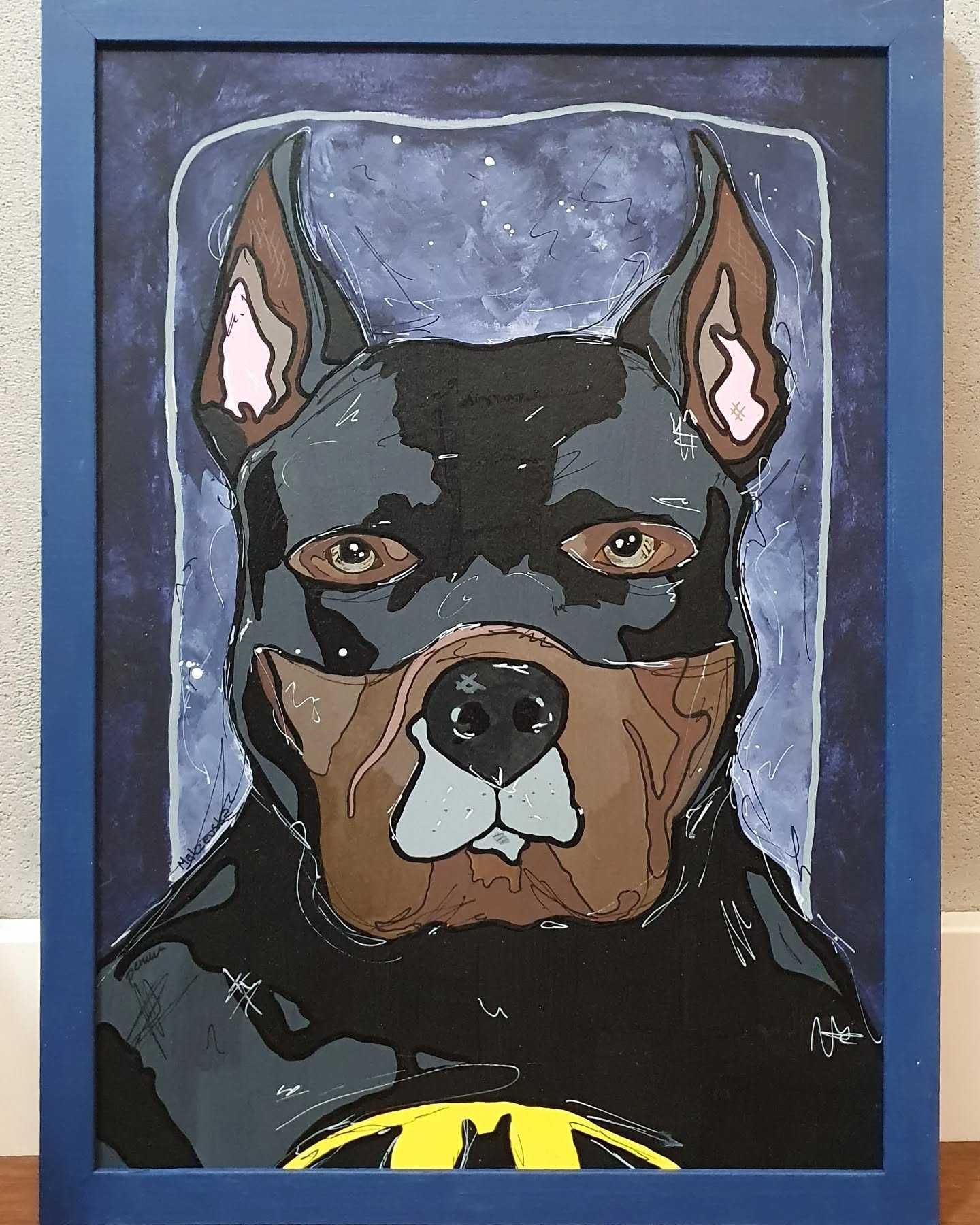 PIES BATMAN A3 (Cane Corso) handmade plakat obraz grafika