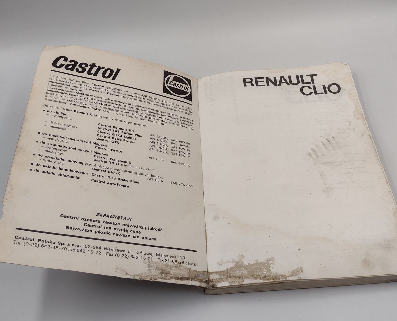 Renault Clio podręcznik serwisowy książka youngtimer serwisówka