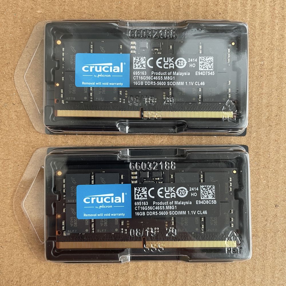 ОЗУ оперативна памʼять Crucial DDR5 5600 Mhz 16 gb для міні пк чи ноут
