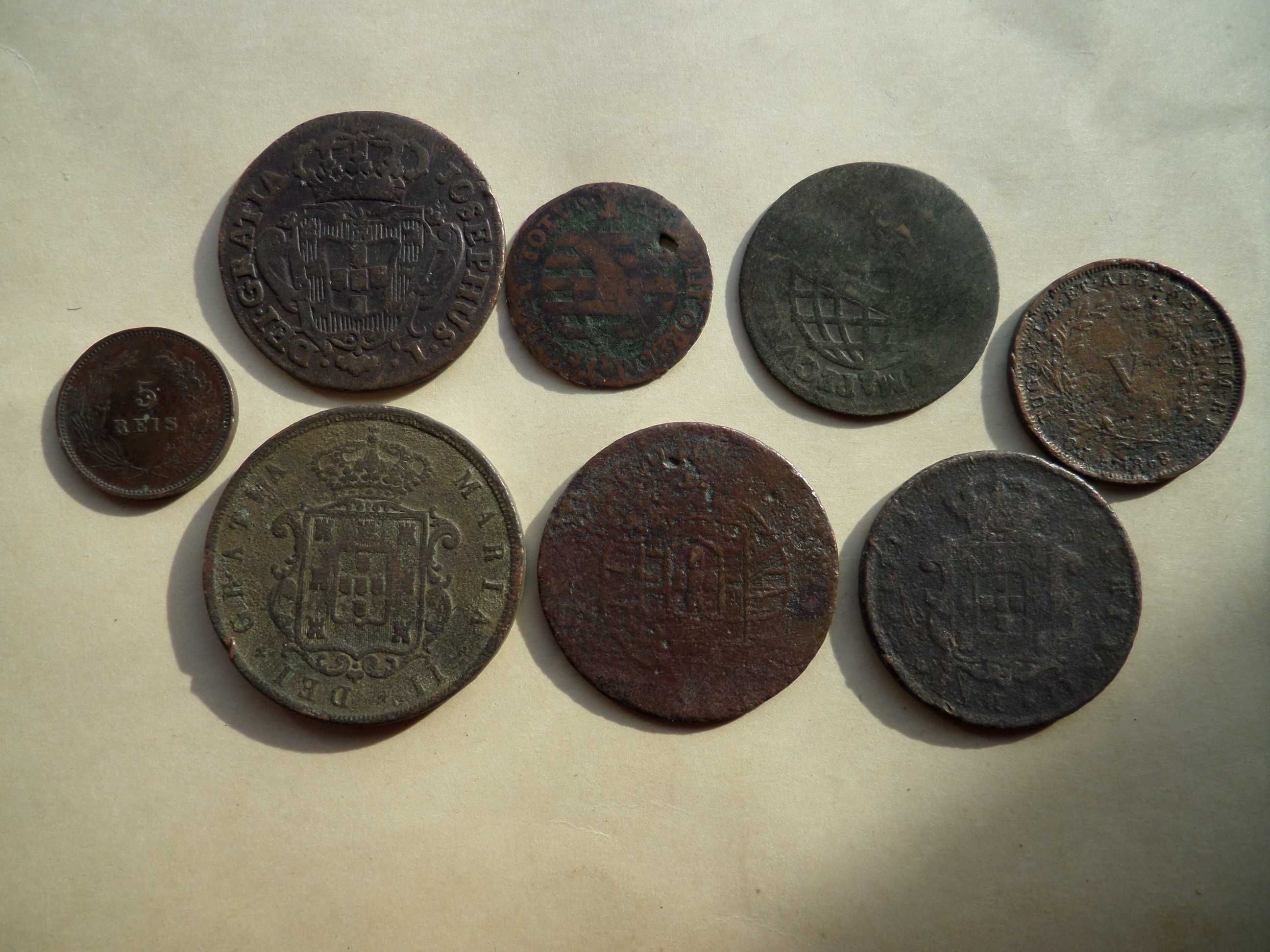 Lote 8 moedas Monarquia