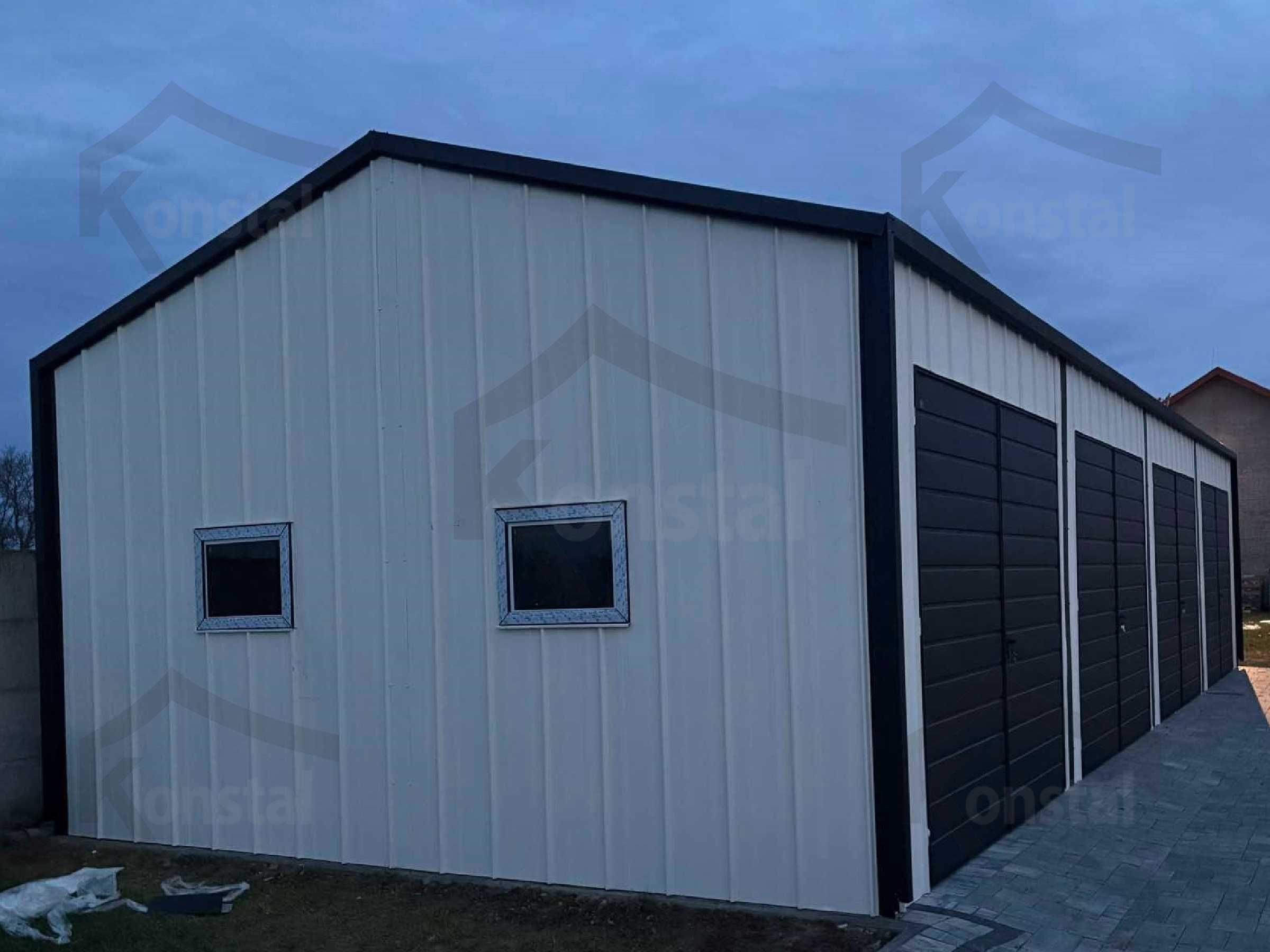 Garaże blaszane Hala - Wiata 15x6 TOPLINE +3 m wys wjazd PRODUCENT