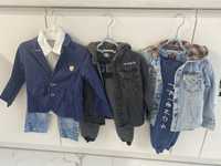 Набір одягу для хлопчика ( 2 рубашки джинсові, костюм та 2 штанів)