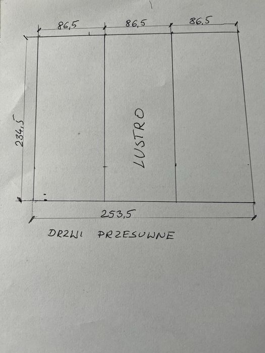 Drzwi do szafy przesuwnej z lustrem