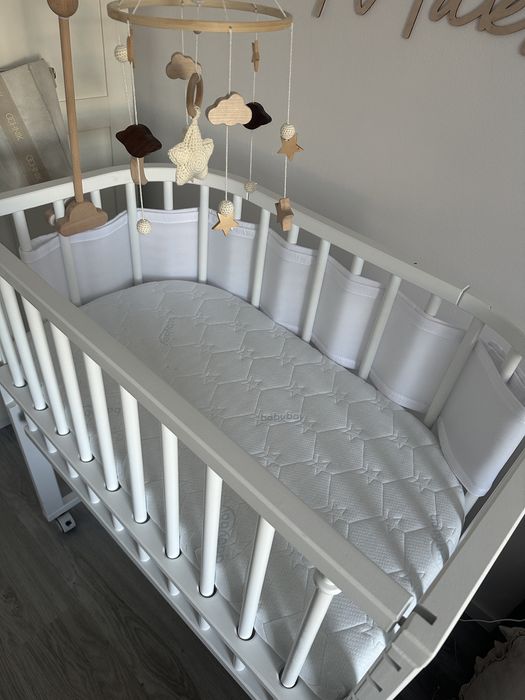 Lóżeczko dostawne Babybay boxspring comfort z dodatkami
