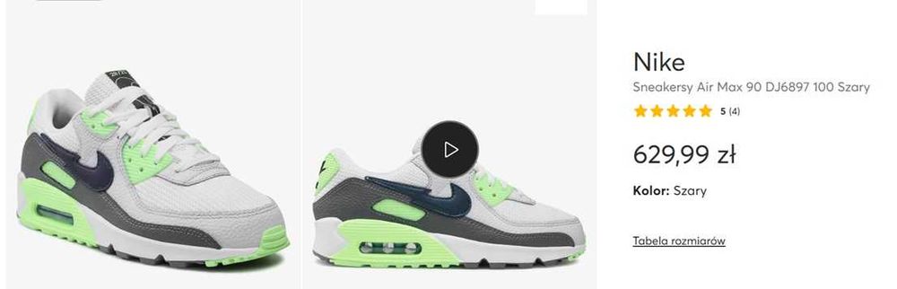 Buty męskie Nike Air Max 90 r. 36.5 (23,5 cm) sneakersy sportowe