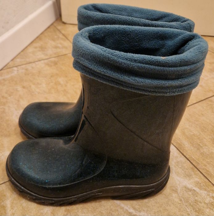 Kalosze dziecięce zielone ocieplane rozm. 35/36