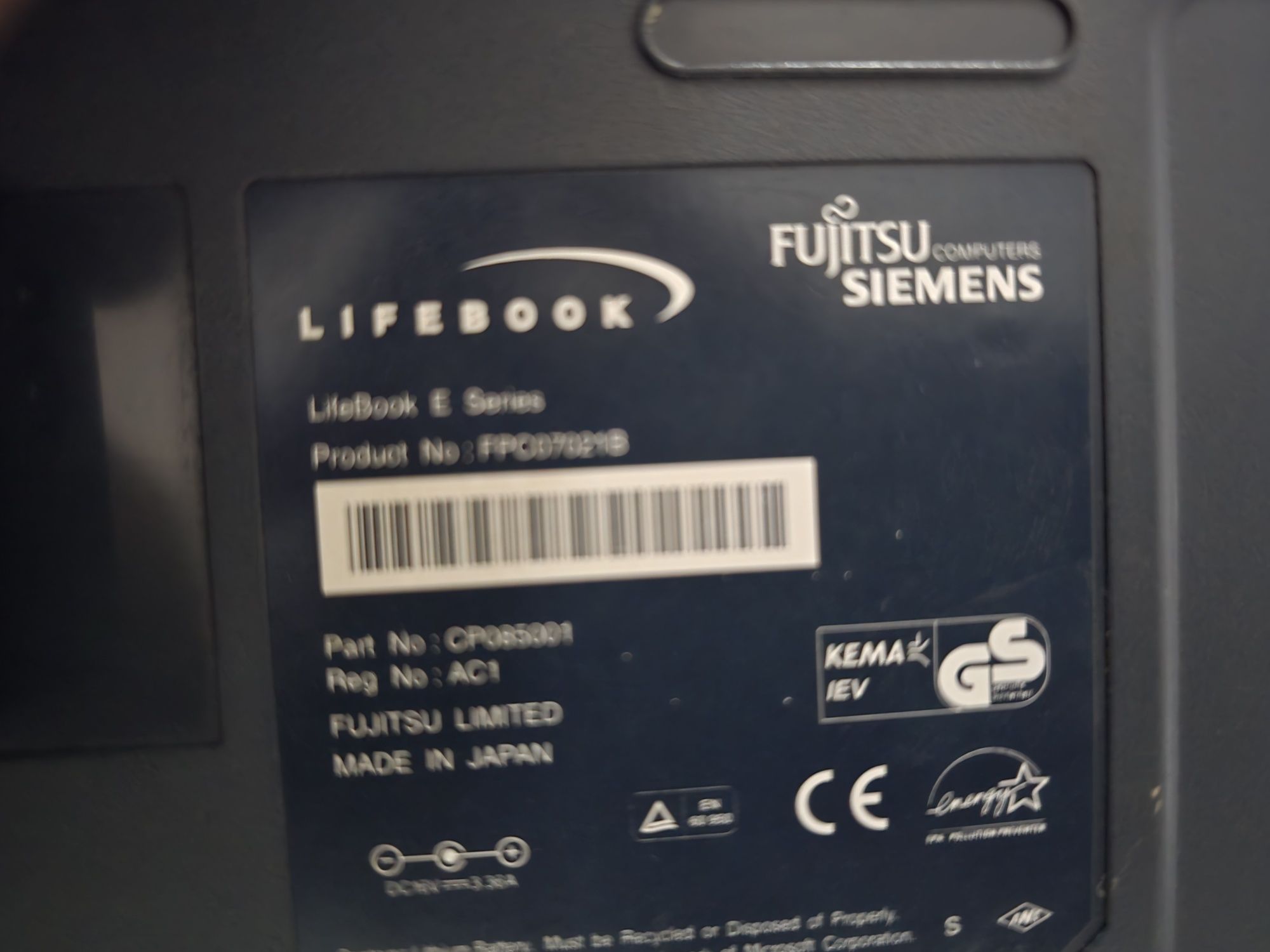 Fujitsu Siemens lifebook e-6575 retro