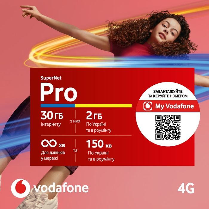Стартовий пакет Vodafone SuperNet Pro (активувати до 30.06.2027)