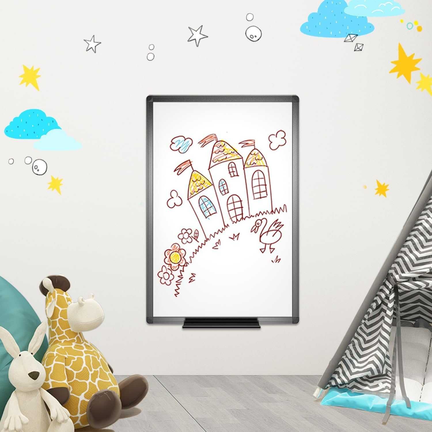 Tablica suchościeralna magnetyczna VIZ-PRO 90x60 cm czarna rama