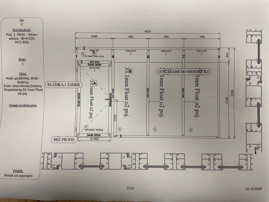 Szklana zabudowa biura, tarasu