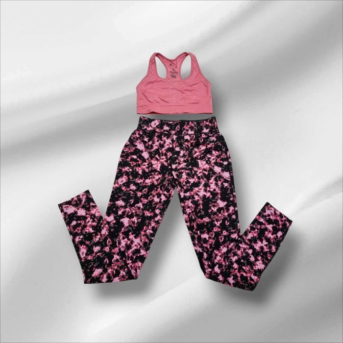 Zestaw komplet sportowy legginsy i top biustonosz Kaytan S
