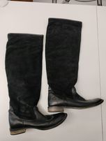 Buty do kolan skóra zamsz 38