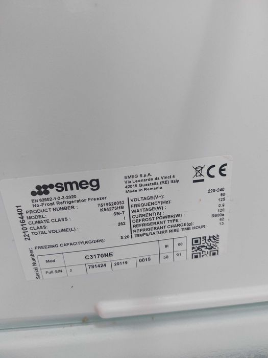 Vendo Smeg Combinado Encastre  No Frost Modelo K54275HB