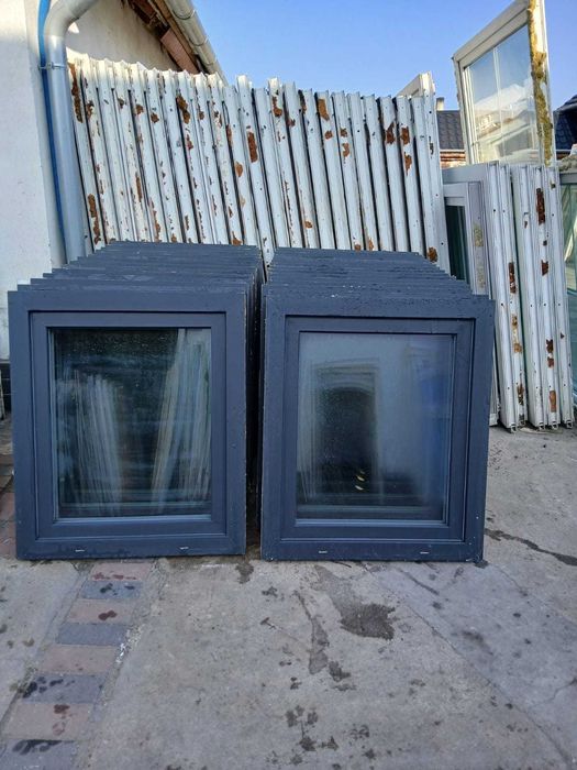 Okna trzyszybowe 78x91 antracyt okno antracytowe DOWÓZ CAŁY KRAJ