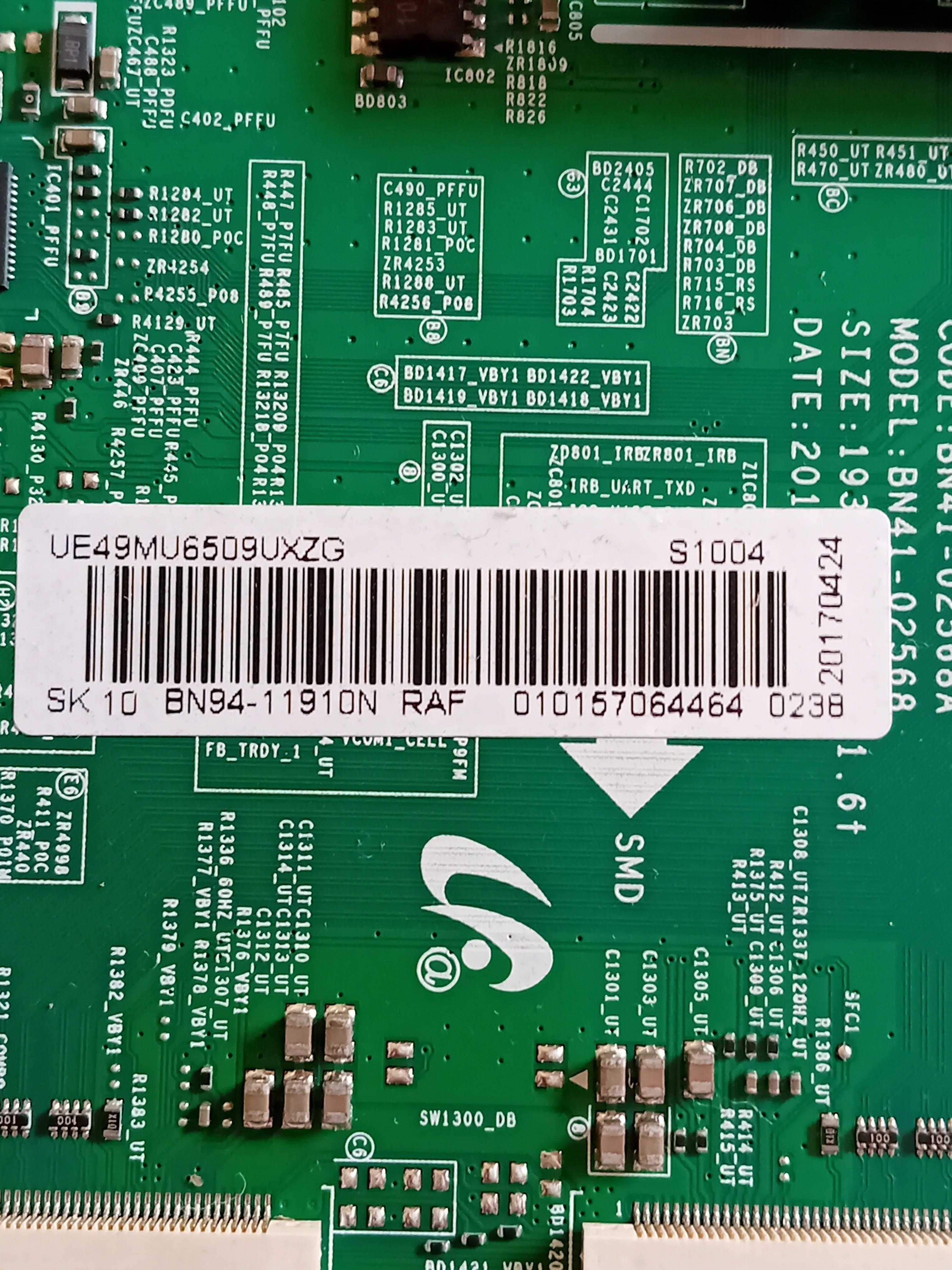 placa de vidio tv  samsung  ue49mu6509u