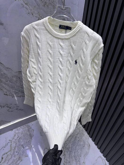 Nowy męski gruby sweter Ralph biały s-xxl