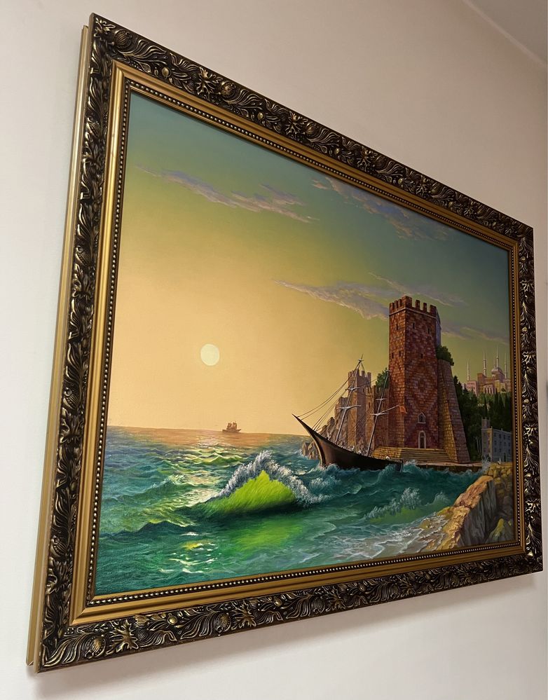 Картина "Башни у Босфора" по картине Айвазовского (холст/масло)