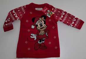 Disney Minnie Primark sukienka święta Mikołaj 0-3m