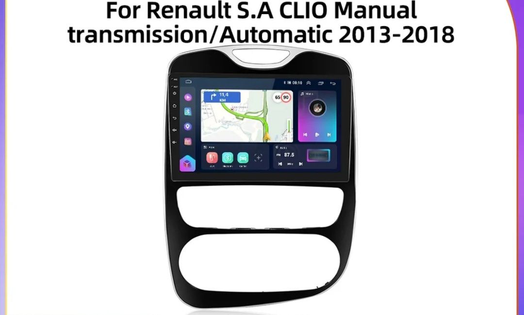 Rádio 10" android Renault Clio 2013 a 18 CARPLAY WIFI GPS 2/32GB Novo