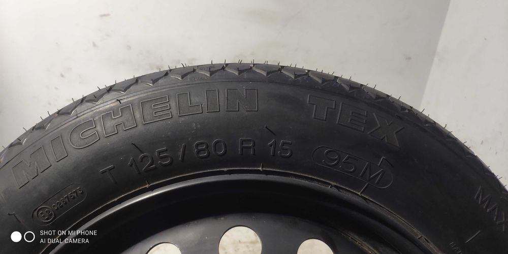 Koło zapasowe 5x98 FIAT dojazdowe 125/80R15 95M MICHELIN zapas TEX