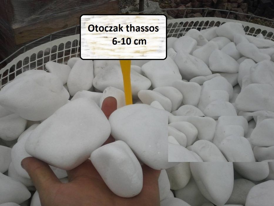 Otoczak KAMIEŃ BIAŁY grecki thassos 3-6 cm HURTOWNIA kamienia
