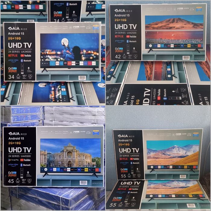 24"32"42"45"50" телевізори з Т2 • SmartTV на android + голосовий пульт