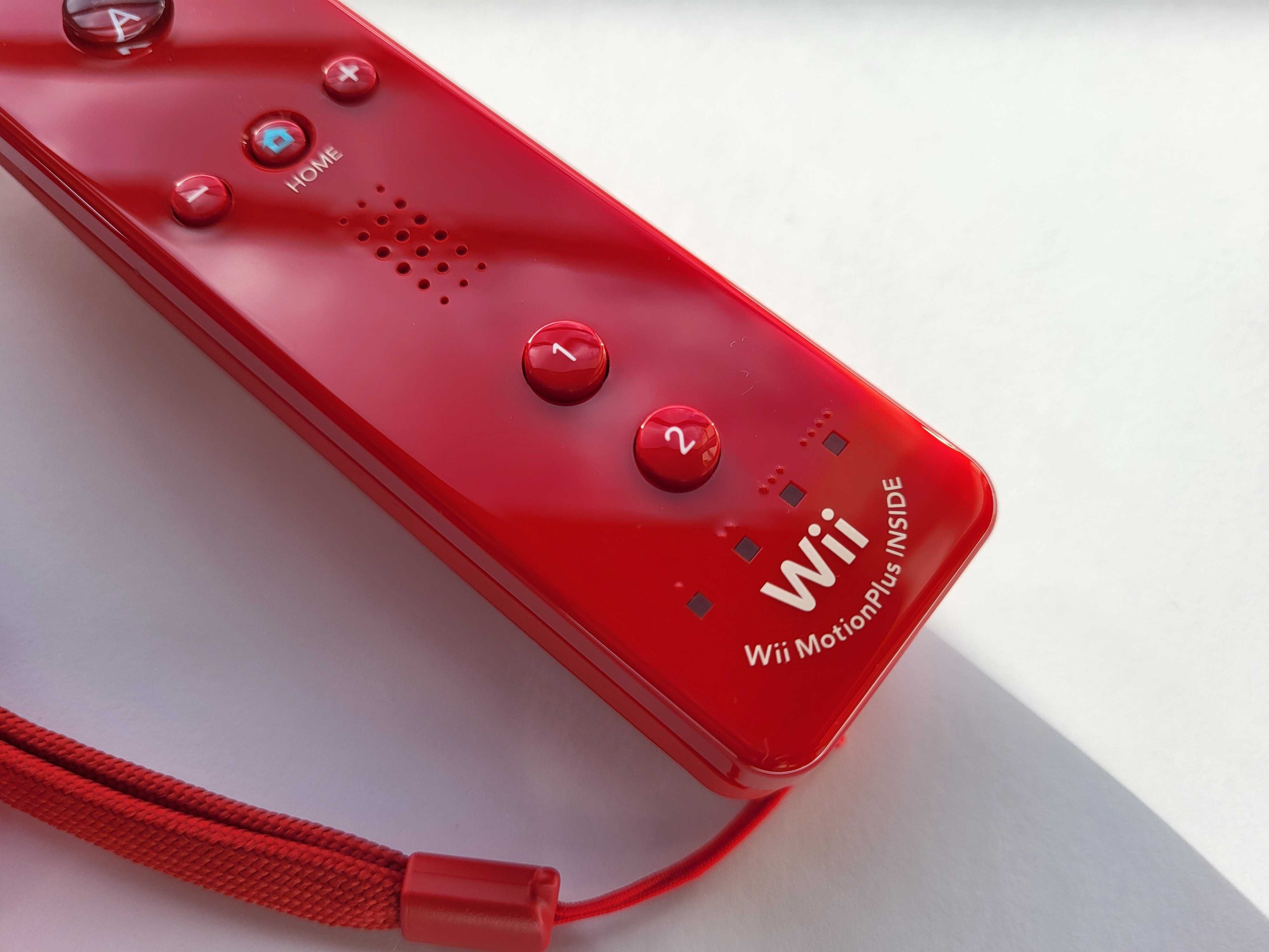 Oryginalny Kontroler Wii Remote Motion Plus Czerwony RED RVL-036 BDB