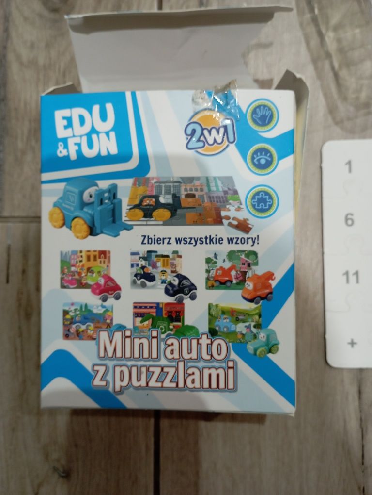 Mini auto z puzzlami, wózek widłowy, zabawka dla dzieci