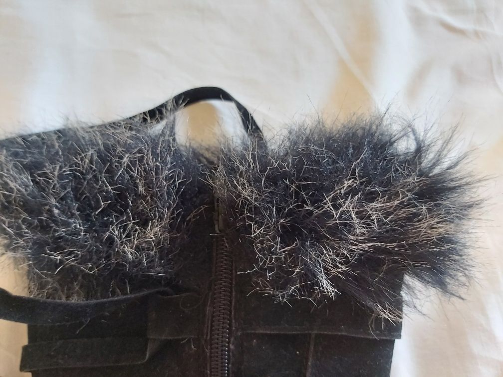 Okazja Buty kozaki NOWE , czarne, zamszowe rozmiar 37