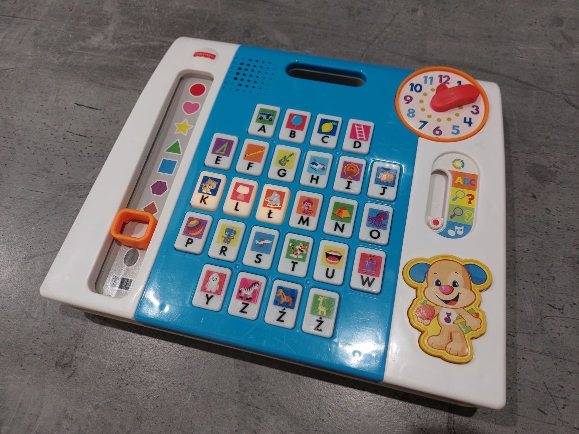 Fisher Price Edukacyjna tablica malucha zegar nauka liter wyrazów