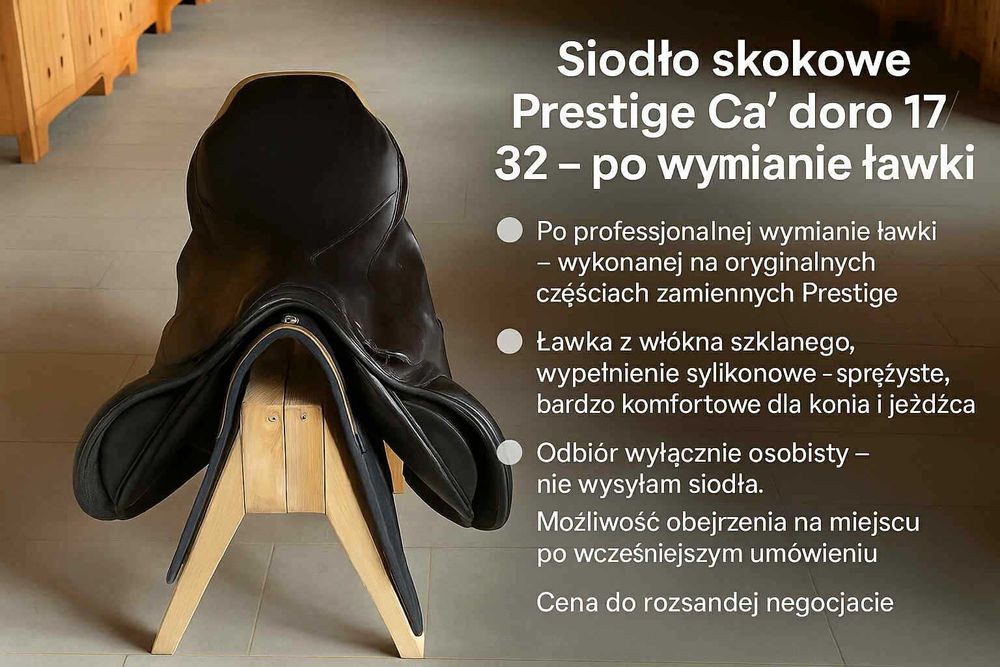 Siodło Skokowe Prestige Ca"doro 17 32 używane po wymianie ławki