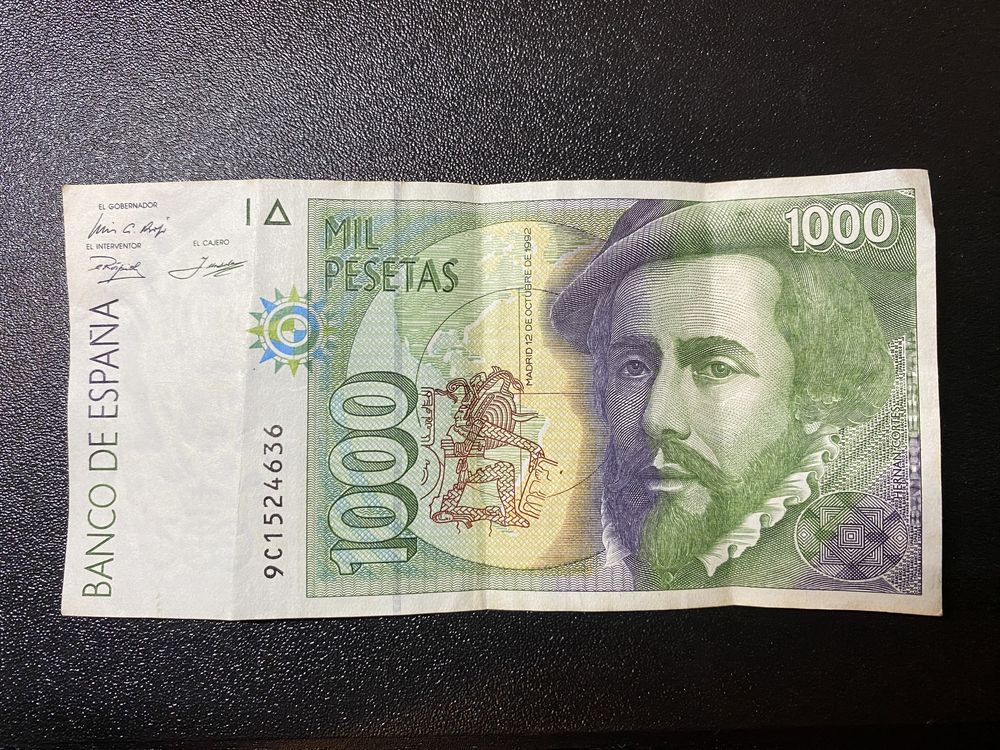 Nota 1000 Pesetas 1992 Espanha