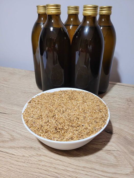 Olej lniany złoty na zimno tłoczony z lnu złotego 500ml