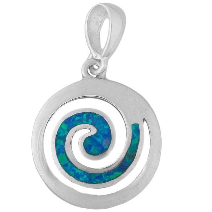 VERSIL wisior wisiorek spirala opal niebieski SREBRO 925