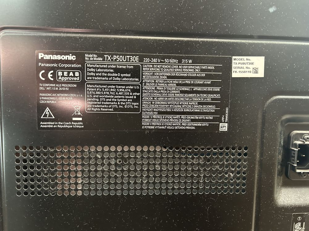 Panasonic TX-P50UT30E