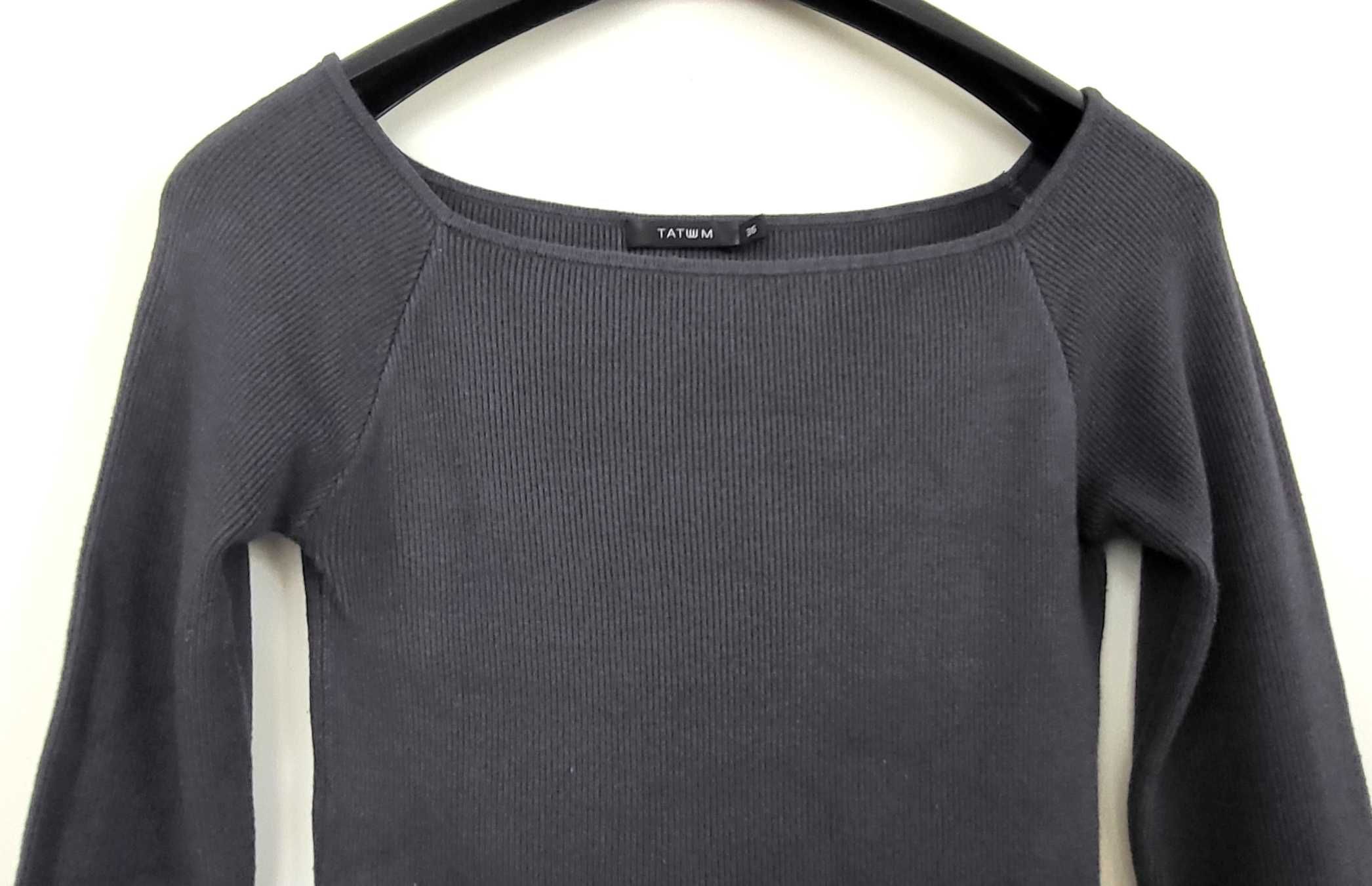 Tatuum lekki sweter szary rozciągliwy prosty dekolt 34/36