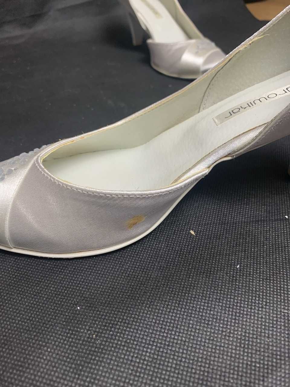 Ślubne Czółenka Satynowe Growikar Białe Roz 35 Eleganckie Wesele Białe