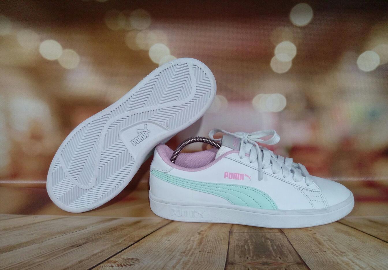 Оригинал новые белые кожаные кроссовки кеды Puma