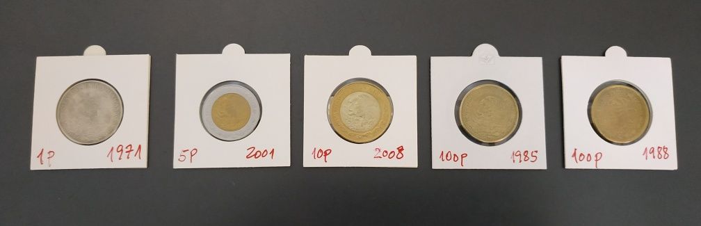 Conjunto 5 moedas do México