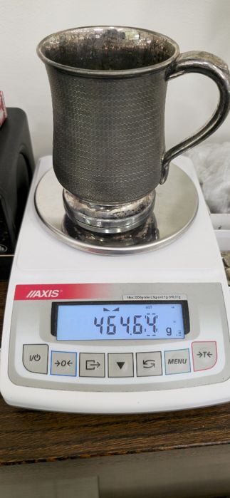Posrebrzany kubek/kufel 464 gr