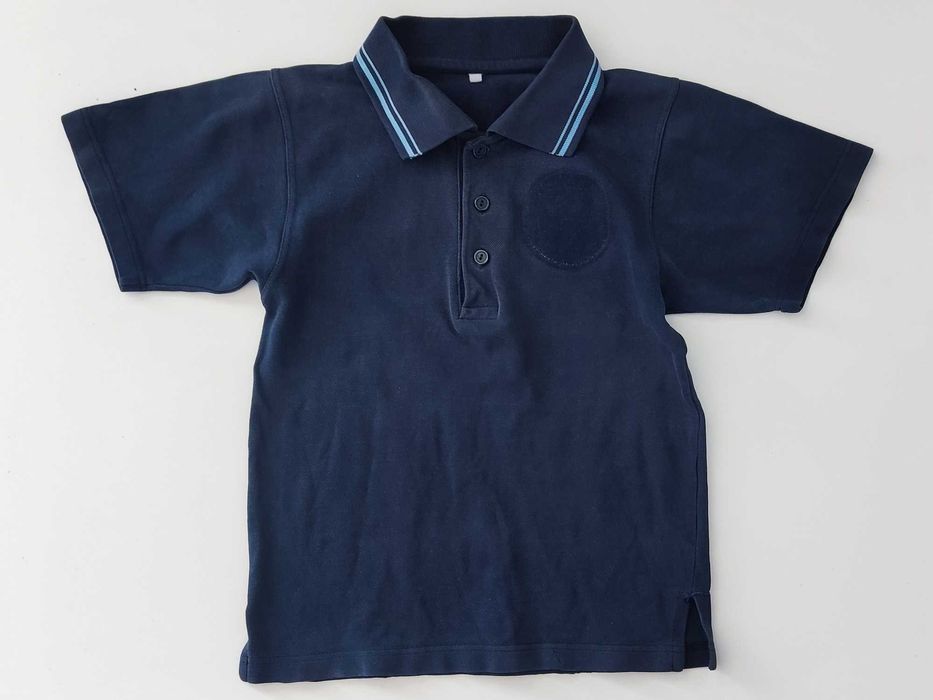 116 122 POLO T-shirt granatowy Bluzka Kołnierzyk - MUNDUREK do szkoły