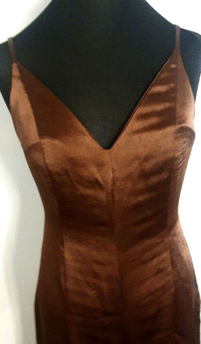 OKAZJA Top shop piękny satynowy kombinezon wieczorowy set s 36 m 38